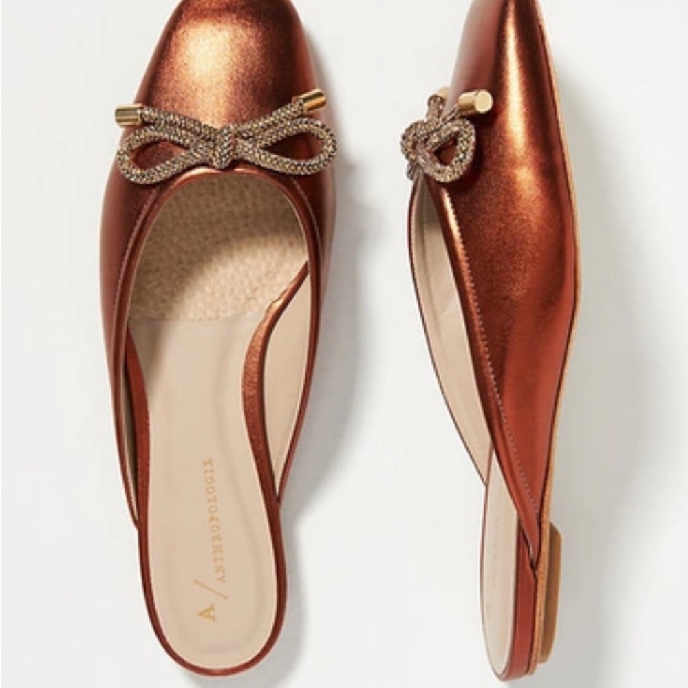 Guilhermina Anthropologie Copper Mules